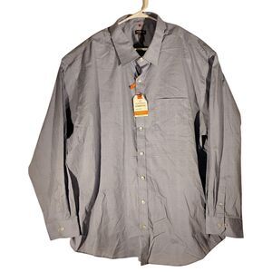 Van Heusen traveler dress shirt mens 3XL XXXL 20-20.5 blue stretch long sleeve